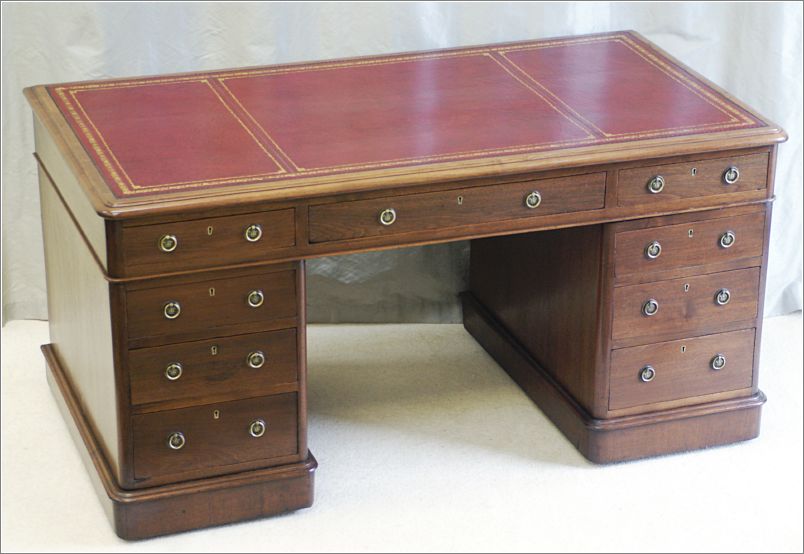 2049 Antique Pedestal Desk c1850